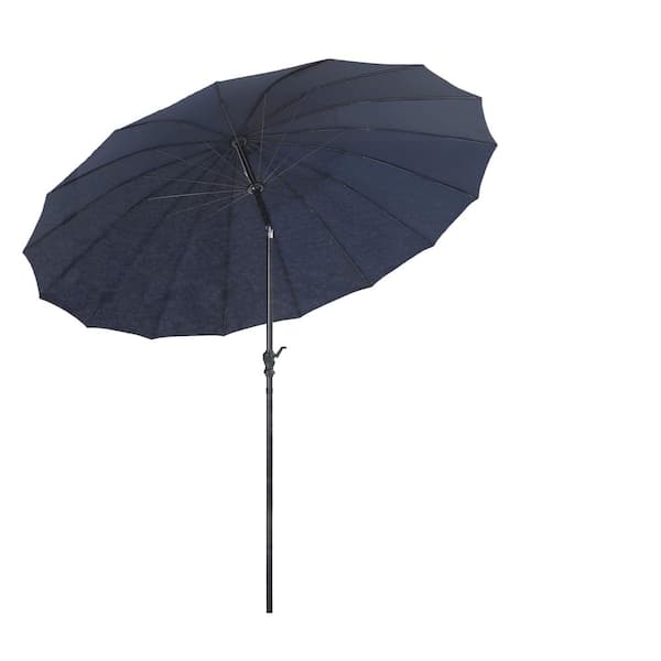 PHI VILLA Patio 10 ft. Tilted Head Market Patio Umbrella No Weights in Blue