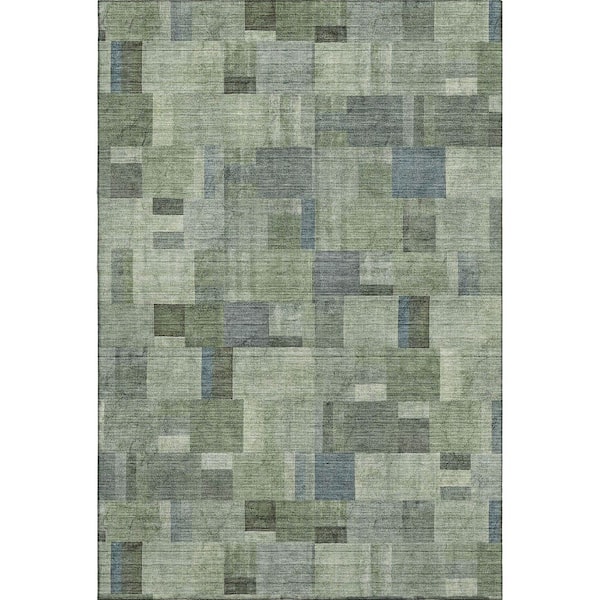 Addison Rugs Mayfield Premium Machine Washable Indoor/Outdoor Geometric AMF639 Green 2 ft. 6 in. x 3 ft. 10 in. Area Rug