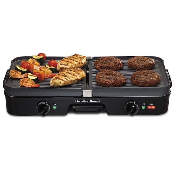 Hamilton Beach 3 in 1 180 sq. in. Black Indoor Grill with