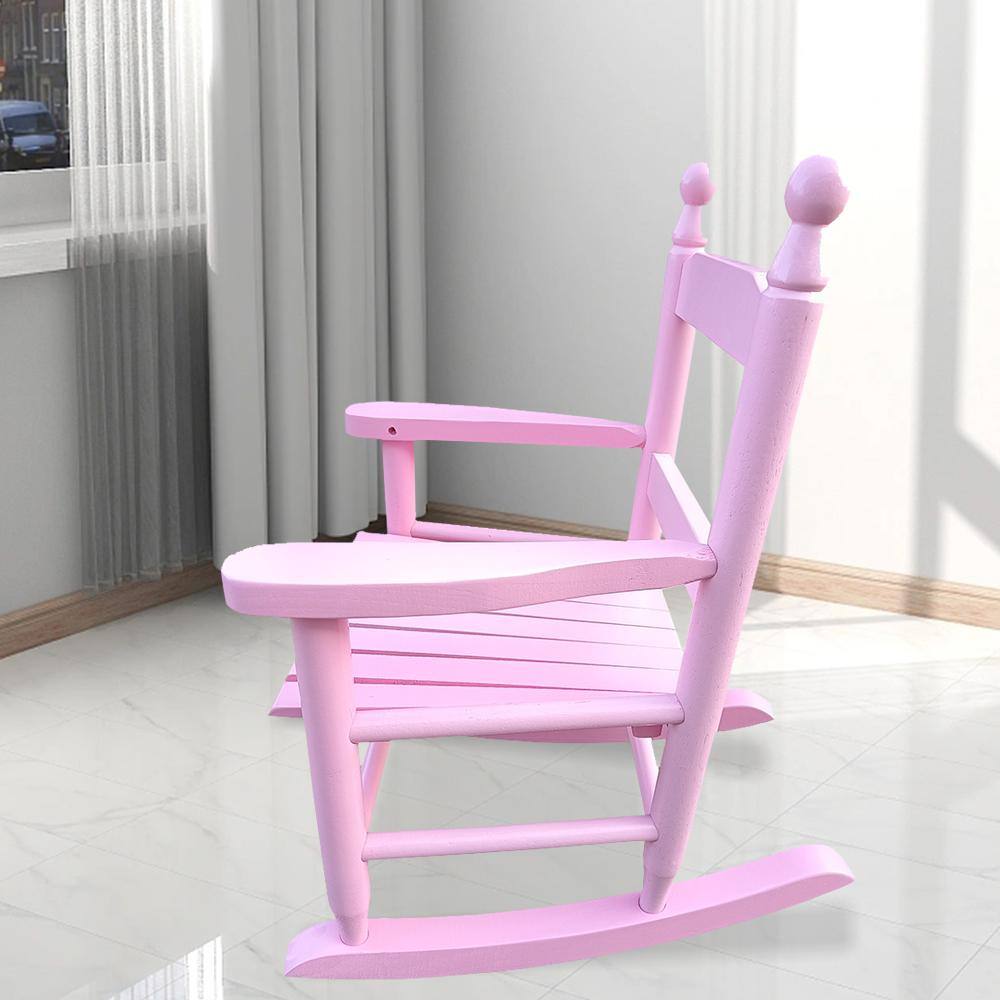 Pink Wooden Rocking Armchair for Kids