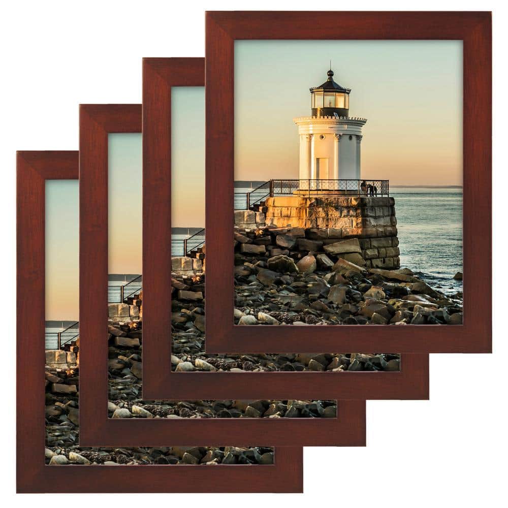 Malden International Designs Malden 8 in. x 10 in. 4-Pack Walnut
