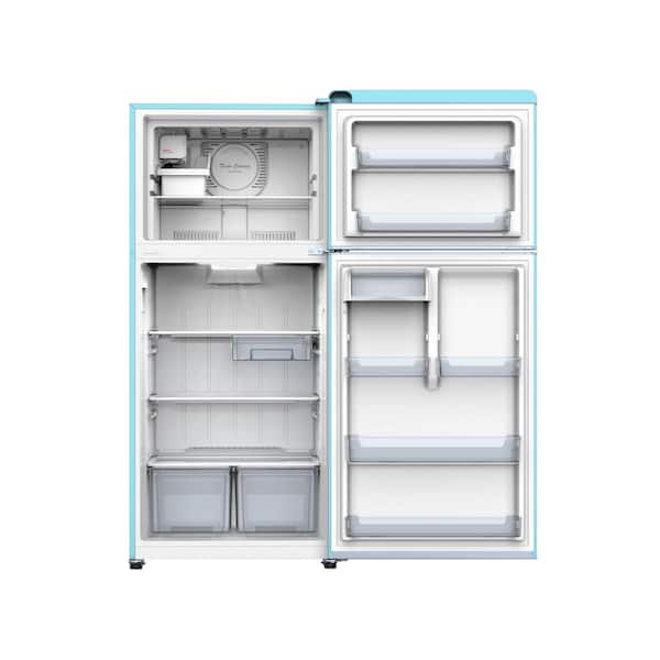Galanz 18 cu. ft. Retro Top Mount Freezer Refrigerator with Glass