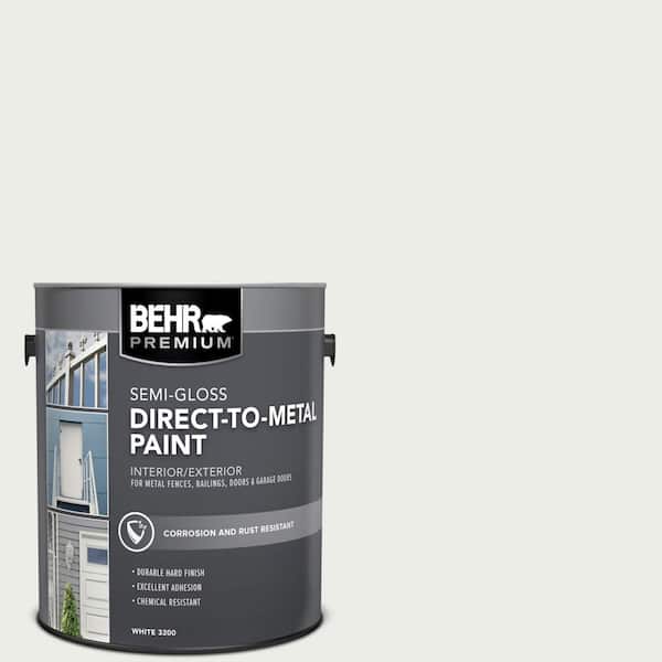 BEHR PREMIUM 1 gal. #52 White Semi-Gloss Direct to Metal Interior/Exterior Paint
