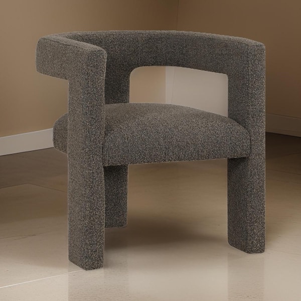 Hellen Chocolate Brown Fabric Side Chair with Accent Fully Upholstered
