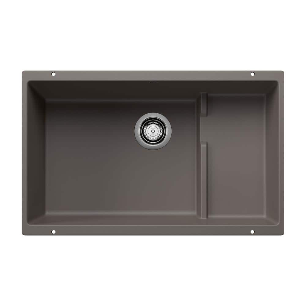28.75 in. Precis Cascade Volcano Gray Granite Composite Single Bowl Undermo