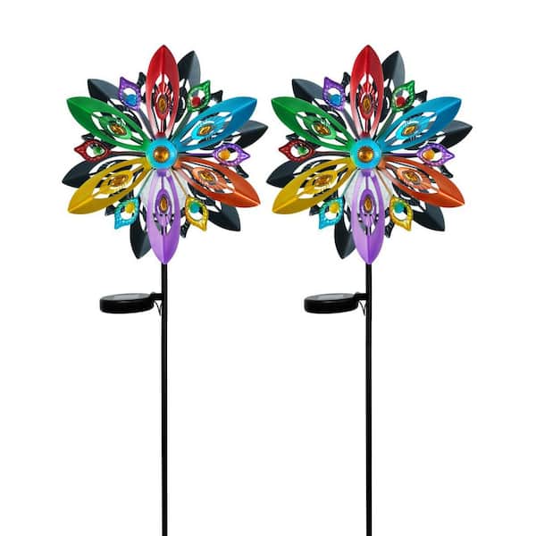 Unbranded 2 Pack Multi-Color 49 in. Wind Sculptures and SpinnersSpinners