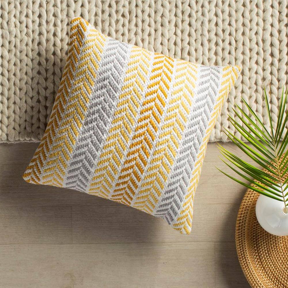 Hand-Woven Chevron Cotton Throw Pillow