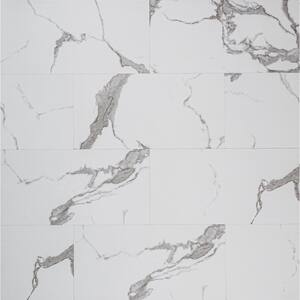 Calacatta Skov 12 MIL x 12 in. W x 24 in. L Click Lock Waterproof Vinyl Tile Flooring (19.4 sqft/case)