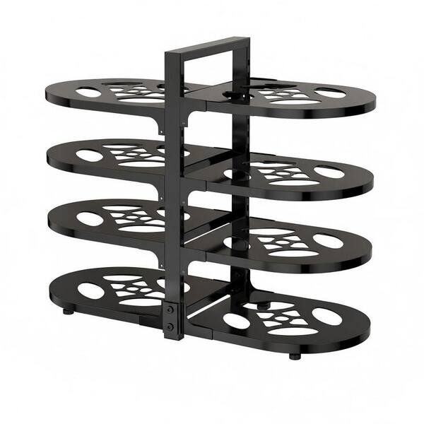 Adjustable Heavy Duty Pots and Pans Organizer, Kitchen Cabinet Organizers and Storage, Black