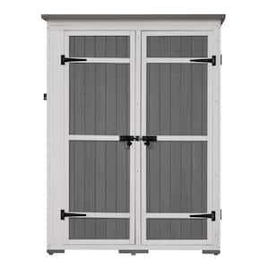 4.1 ft. W x 2.1 ft. D White and Gray Outdoor Wood Storage Shed with Waterproof Asphalt Roof (8.61 sq. ft.)