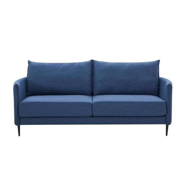 Z-joyee 65.8 in. Blue Linen Upholstery 2 Seats Loveseats for Compact Living Space, Apartment, Dorm