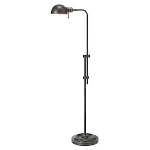 58 in. H 1-Light Oil Brushed Bronze Floor Lamp (Task) with Metal Shade