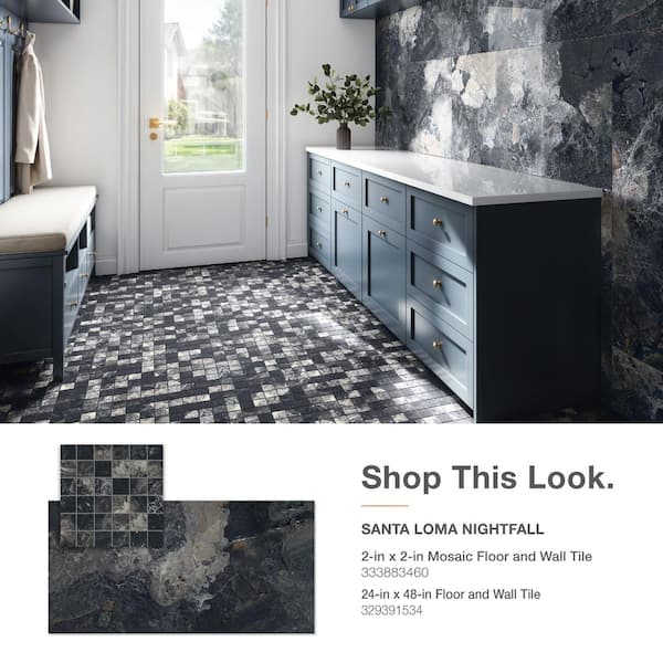 Daltile Santa Loma Night Fall 12 in. x 12 in. Matte Ceramic Mosaic
