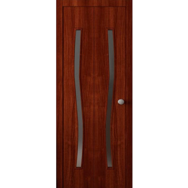 3012 60 in. x 80 in. Sold Core Walnut Franko Color Wood Bi-fold Door with Hardware