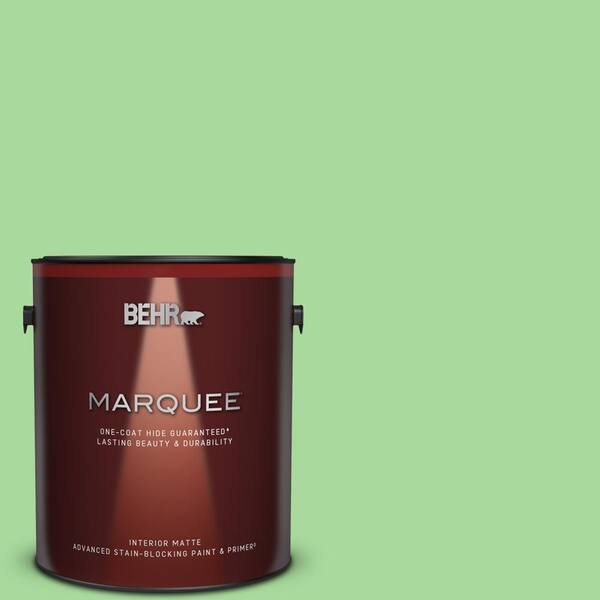 BEHR MARQUEE 1 gal. #440B-4 Cool Aloe Matte Interior Paint & Primer