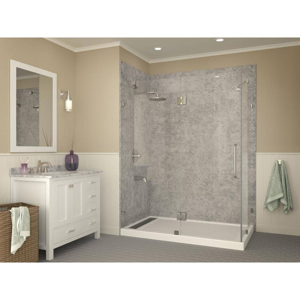 Field Series 60'' White Acrylic Double Threshold Shower Base