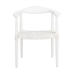 Juneau White Wood Arm Chair