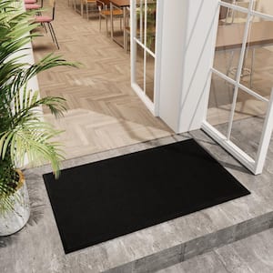 Easy clean, Waterproof Non-Slip 3x5 Indoor/Outdoor Rubber Doormat, 35 in. x 60 in., Black