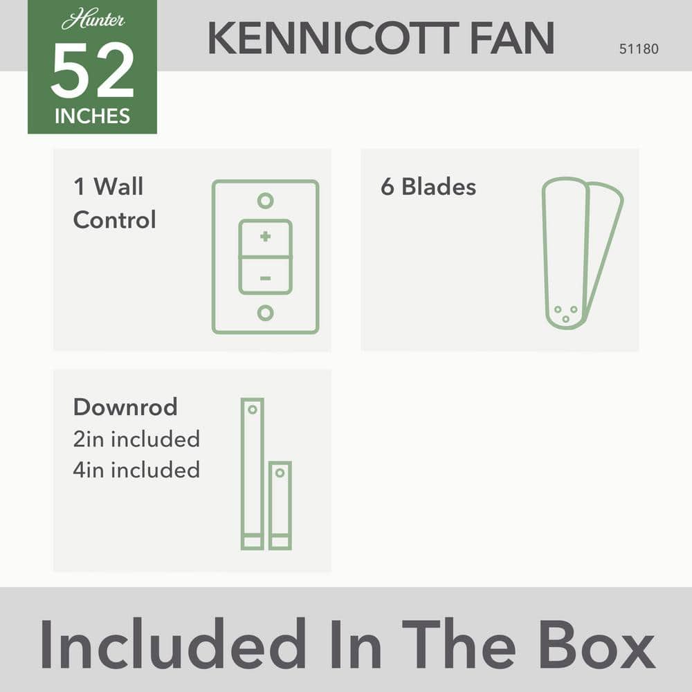 Kennicott Matte Black 52" Industrial 6-Blade Ceiling Fan