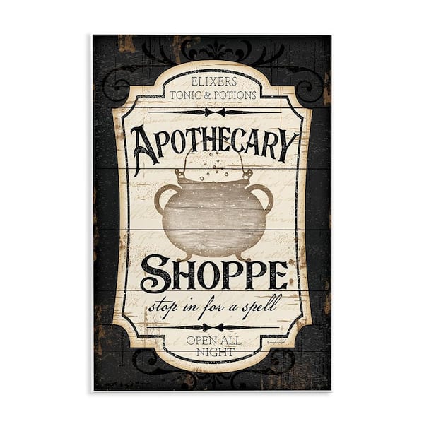 Apothecary Shoppe Spooky Sign by Jennifer Pugh Unframed Graphic Art Print Typography 15 in. x 10 in.