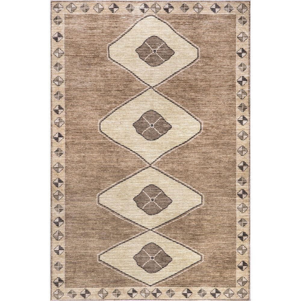 Fennel Diamond Machine Washable Light Brown 5 ft. x 8 ft. Indoor/Outdoor Patio Rug price history on PriceWatchPro