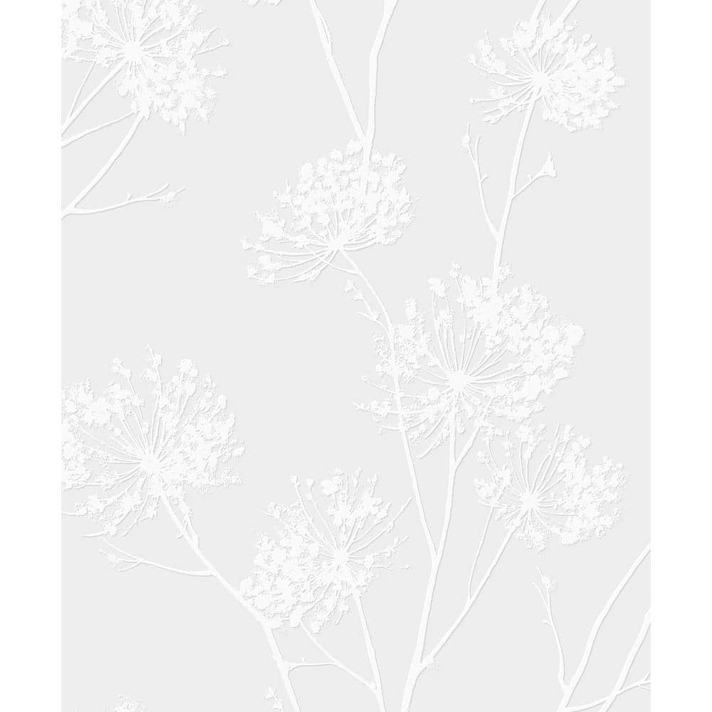 NextWall 31.35 sq. ft. OffWhite Dandelion Fields Vinyl Paintable Peel