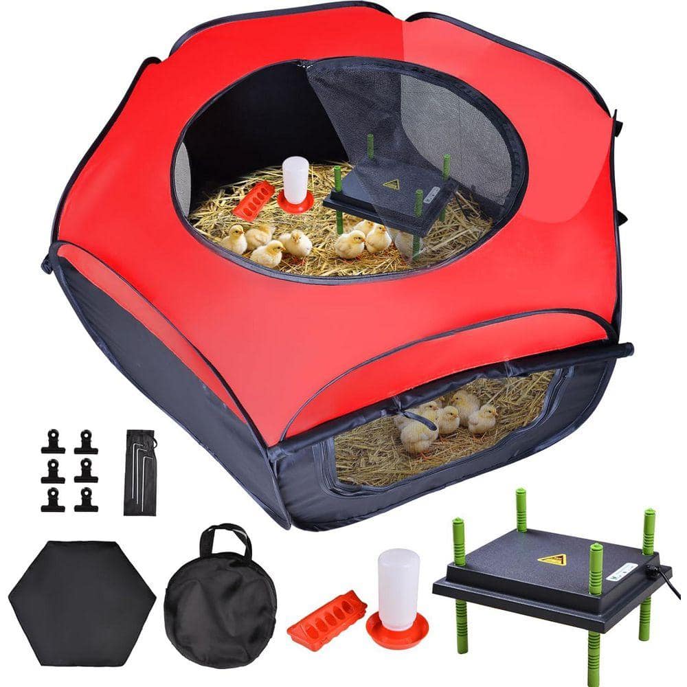 KIWDZFU 10 x 12 in. Chicken Brooder Box Kit with Heating Plate and ...