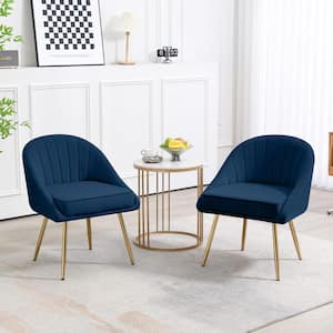 Biscuit Navy Upholstered Dining Chair with Tufted Back (Set of 2)