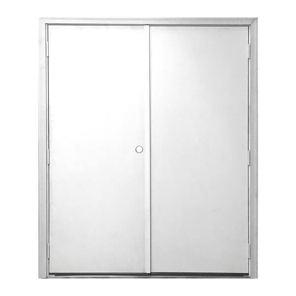 Steves & Sons 48 in. x 72 in. Garden Shed Flush White Primed Right-Hand Outswing Fiberglass Prehung Front Door