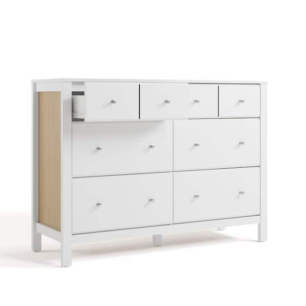 Storkcraft Horizon White with Driftwood 6-Drawer 47.88 in. Wide