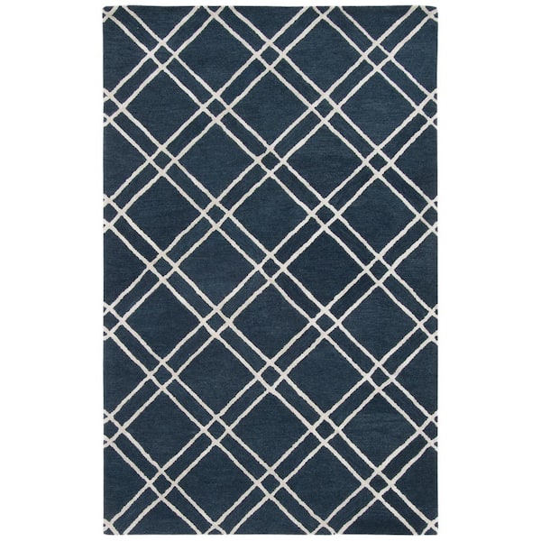 SAFAVIEH Himalaya Navy/Silver 4 ft. x 6 ft. Geometric Diamonds Area Rug