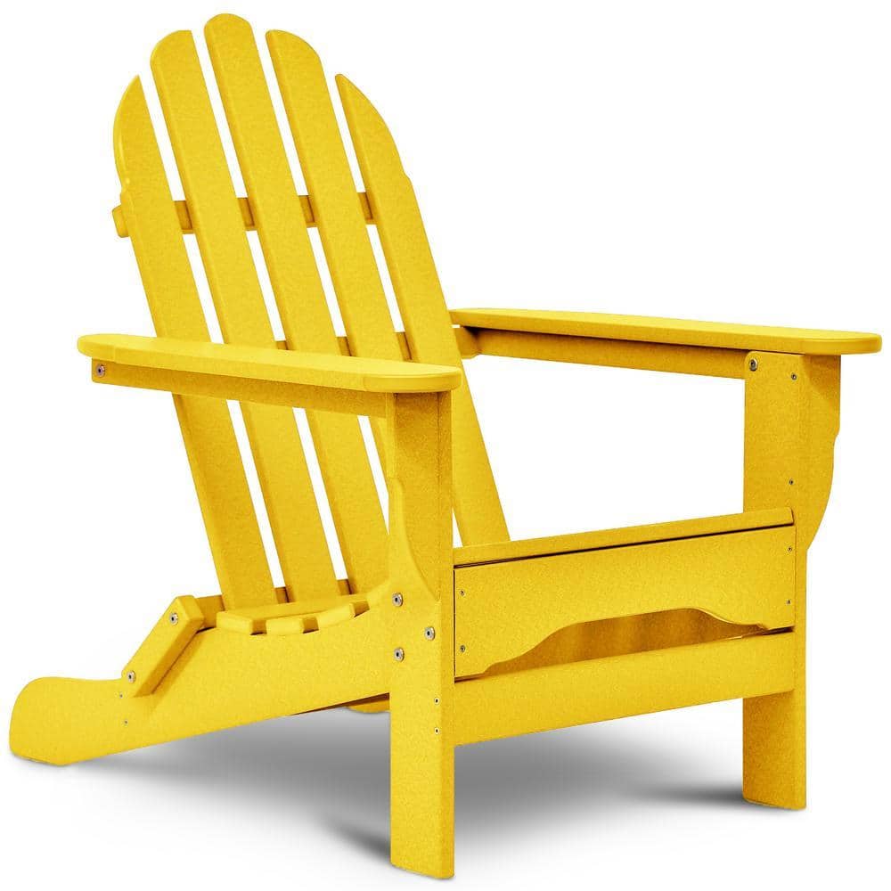 DUROGREEN Icon Lemon Yellow Non-Folding Plastic Adirondack Chair