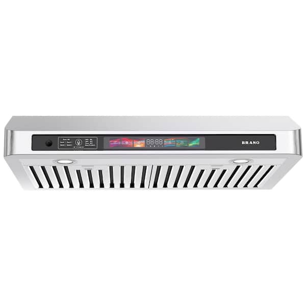 30 in. 900 CFM Ducted Under Cabinet Range Hood in Stainless Steel with LED Light