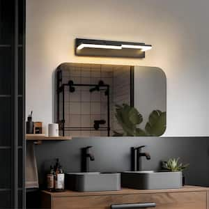 Killebrew 22.8 in. 2-Light Modern Black Rectangular LED Bathroom Vanity Light