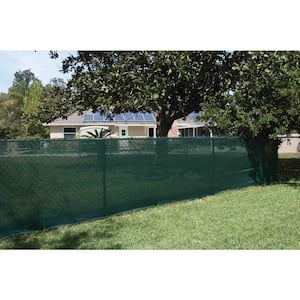 44 in. x 50 ft. Green Mesh Fabric Privacy Fence Screen with Integrated Button Hole