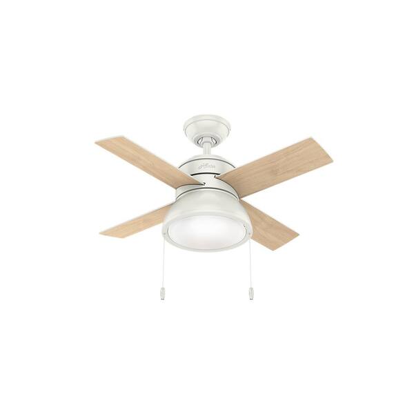 Hunter Loki 36 In Integrated Led Indoor Fresh White Ceiling Fan With Light Kit 59385 - How To Brighten A Ceiling Fan Light