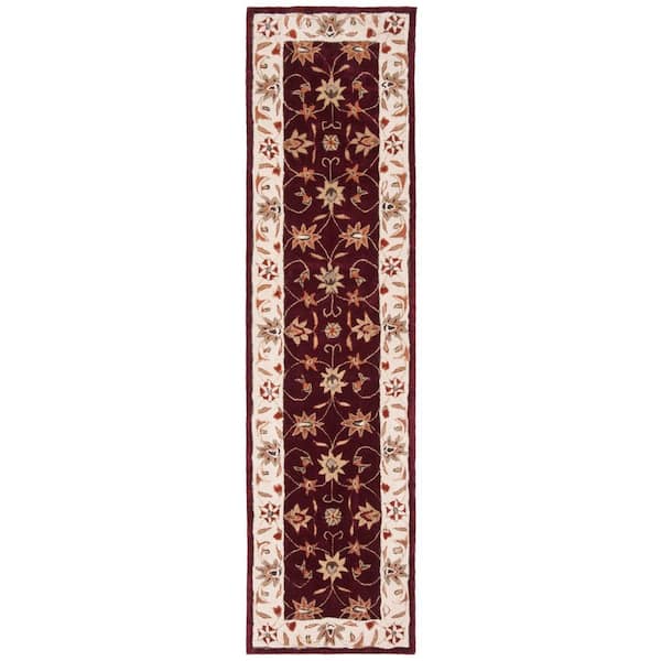 Total Performance 2 ft. x 9 ft. Red/Ivory Ornate Oriental Runner Rug