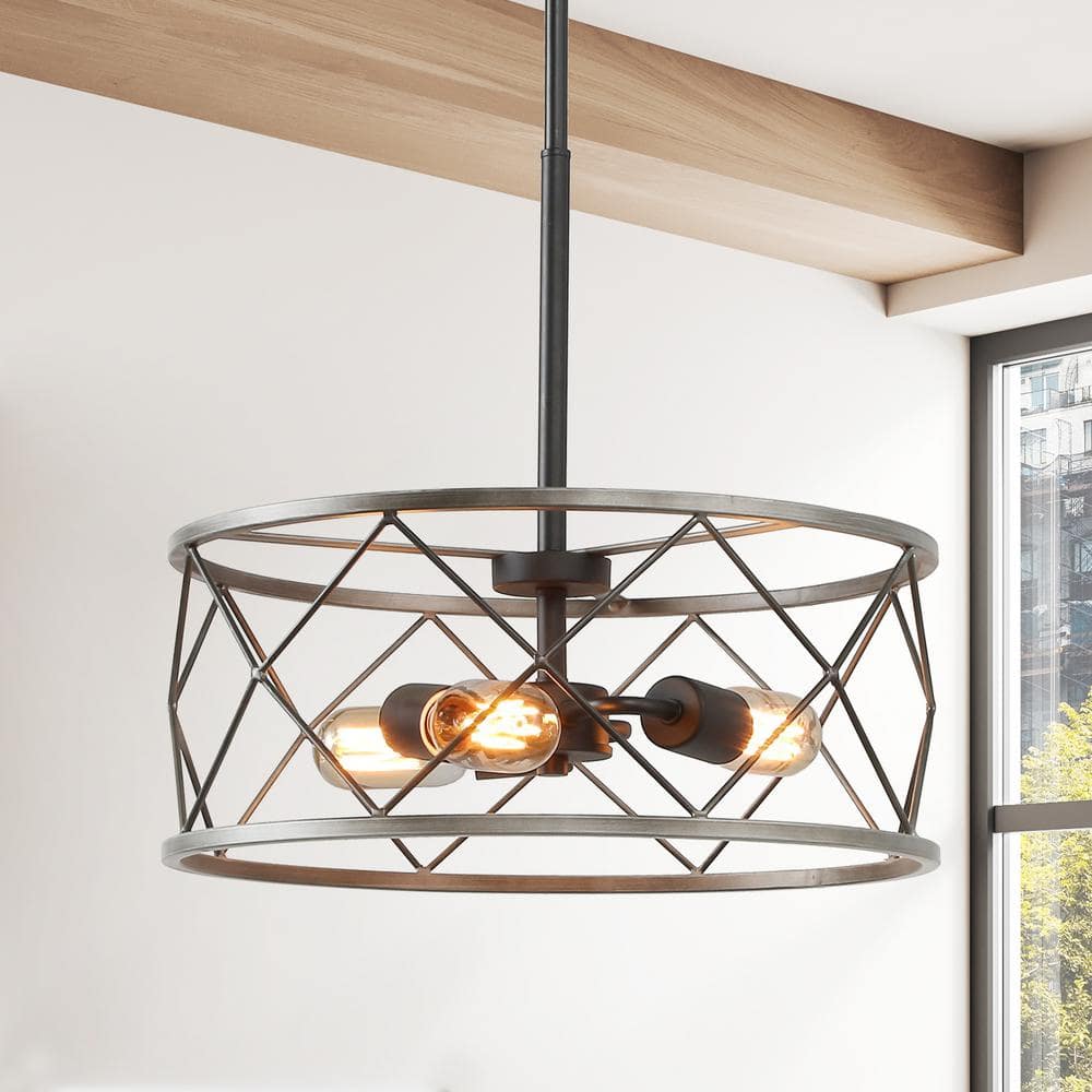 LNC Onawa 3-Light Open Cage Drum Isla...