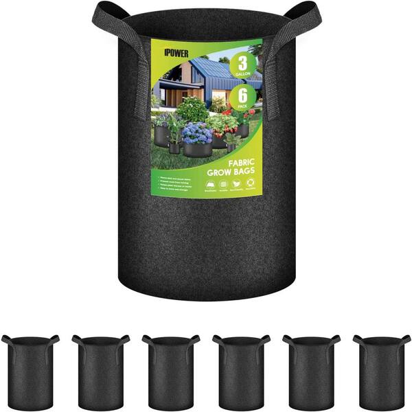 100 Gal. Plant Grow Bag Aeration Fabric Pots with Handles Black Grow Bag  Plant Container for Garden Planting( 6-Pack)
