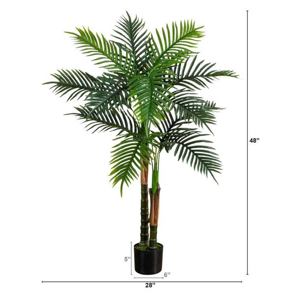 Nearly Natural 4ft. UV Resistant Artificial Double Robellini Palm