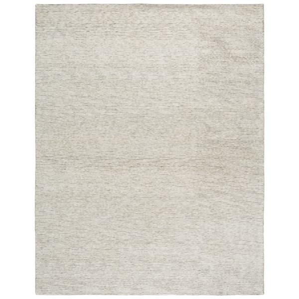 Ebony 6 ft. x 9 ft. Green/Ivory Solid Color Area Rug