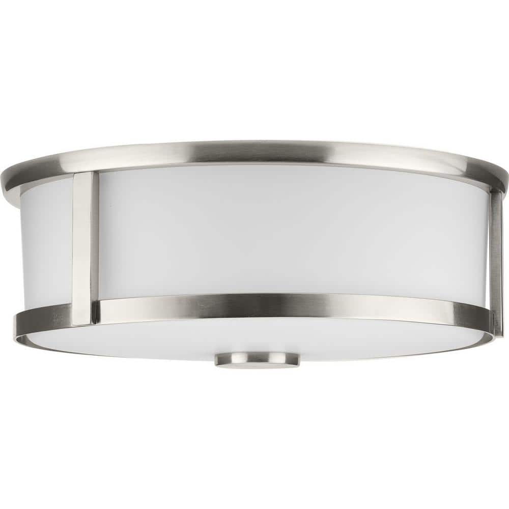 Gilliam Brushed Nickel 12.62" Drum Flush Mount Light