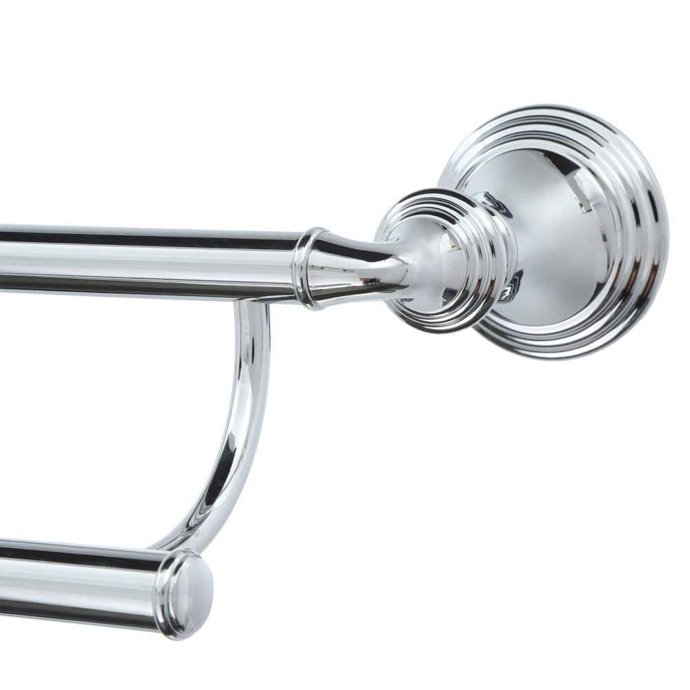 Polished Chrome 24-Inch Double Wall Mounted Towel Bar