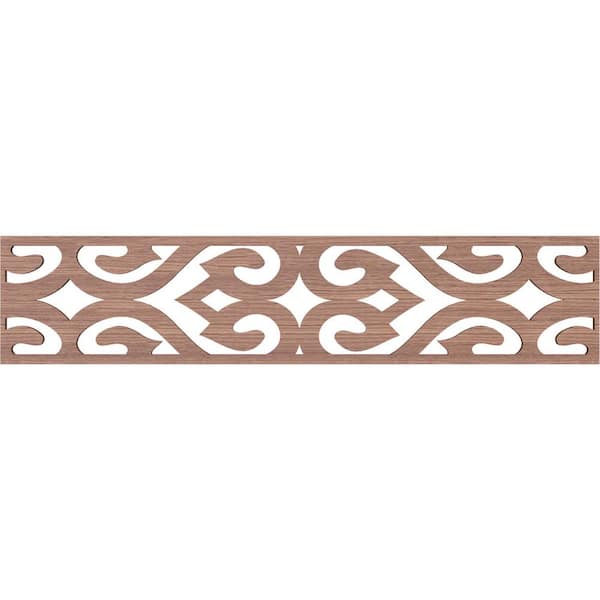 Ekena Millwork Keene Fretwork 0.375 in. D x 46.75 in. W x 10 in. L Walnut Wood Panel Moulding