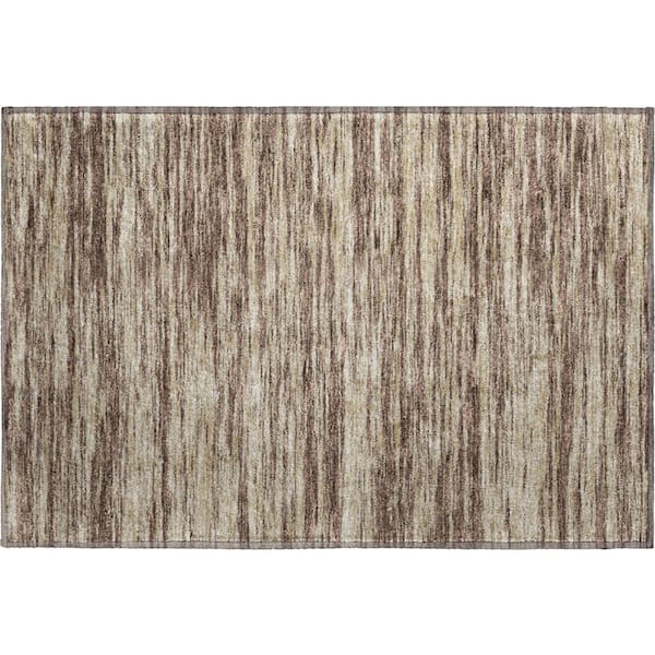 Mayfield Premium Machine Washable Abstract AMF951 Brown 2 ft. x 3 ft. Area Rug