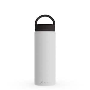 20 oz. Flat White Insulated Stainless Steel Water Bottle with D-Ring Lid