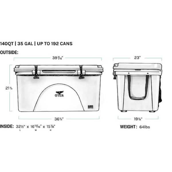 ORCA 140 qt. Hard Sided Cooler in Blaze Orange ORCBZO140