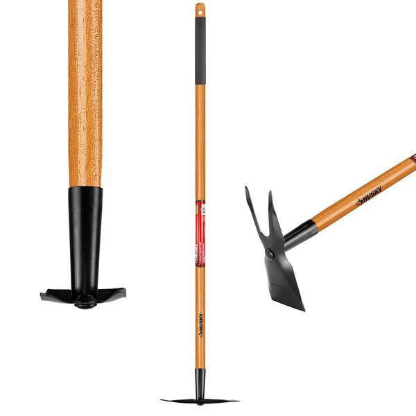 Husky Hand Rake Digging Garden Tools Garden Hand Rake Tool With Wooden Handle Dual ...