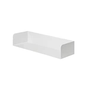 SHOWCASE 23.6 in. x 7.9 in. x 4.5 in. White Steel Metal Decorative Wall Shelf with Brackets