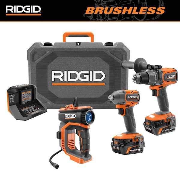 18V Brushless 2-Tool Combo Kit with 6.0 Ah and 4.0 Ah MAX Output Batteries, Charger, and Hard Case with Digital Inflator